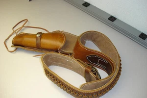 Full Leather Belt w Loops and Holster - Picture 1 of 8