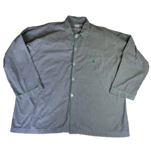 Polo Ralph Lauren Pajama Shirt Men's L/XL Long Sleeve Striped Gray Button Down - Picture 1 of 21