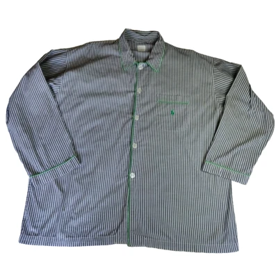 Camisa de pijama Polo Ralph Lauren para hombre L/XL manga larga a rayas gris abotonada Foto 1 de 4