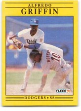 1991 Fleer Baseball #201 Alfredo Griffin  Los Angeles Dodgers 