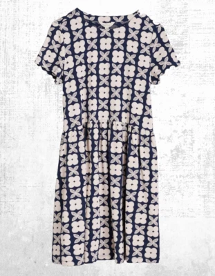 Vestido feminino de jersey Seasalt manga curta Sea in Navy Valley Bloom - Imagem 1 de 4