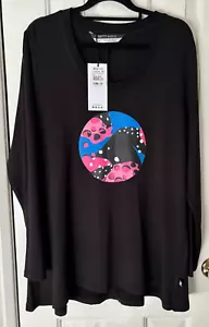 Taking Shape NEW w TAGS Long Sleeve Black/Pink Bamboo Top Size XXS-S - Picture 1 of 10