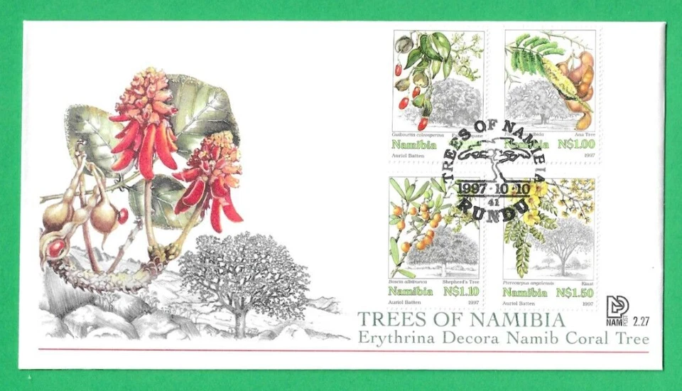NAMBIA ~ TREES OF NAMBIA "CORAL TREE" FIRST DAY COVERS ~ 10th OCT 1997 - Image 1 of 1