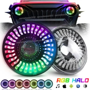 Kit combinado de faros LED DRL de 7"" para Jeep Wrangler JK TJ LJ Halo RGB - Imagen 1 de 12