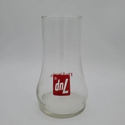 Vintage 70's Retro 7UP MCM 7 Up The Uncola Upside Down Drinking Glass 5.75" Prop - Image 1 of 4