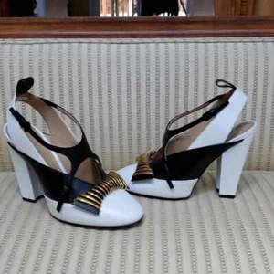 LOUIS VUITTON COLORBLOCK HEADLINE SLINGBACK PUMPS SIZE EU 37 US 6.5-7 - Picture 1 of 13