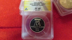 1971 D 5 MARKS WEST GERMANY PROOF ALBRECT DURER ANACS PF68 DCAM - Picture 1 of 11