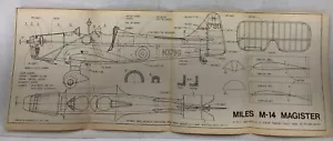 Solo progetti / piani - Miglia M-14 Magister RC Modello Design 27,5"" Wingspan CO2 - Foto 1 di 3