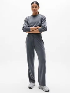 Pantalón recto tiro medio Athleta Seasoft | Gris enjuague oscuro XS Petite #472259 NUEVO - Imagen 1 de 3