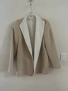 ESCADA Beige Luxuriously Soft Rabbit Wool Blend Open Front Cardigan Jacket 34 - Picture 1 of 6