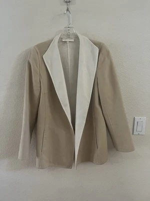 ESCADA Beige Luxuriously Soft Rabbit Wool Blend Open Front Cardigan Jacket 34 - Image 1 of 4