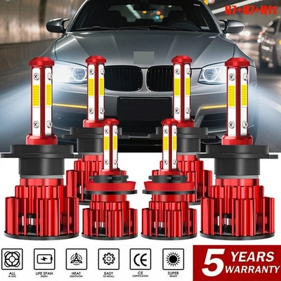 Combo de bombilla antiniebla de haz alto bajo faros LED para BMW 128i 135i 2008-2013 Foto 1 de 4