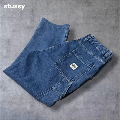 Pantalones anchos Stussy Double Knee Painter estilo Carhartt parche con logot... - Imagen 1 de 4