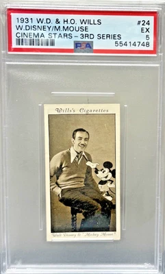 Walt Disney Mickey Mouse 1931 W.D. & H.O. Wills Cinema Stars Rookie #24 PSA 5 - Image 1 of 2