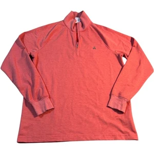 Brooks Brothers Mens 1/4 Zip Pullover Sweater Salmon Pink Athletic Top Size M - Picture 1 of 5