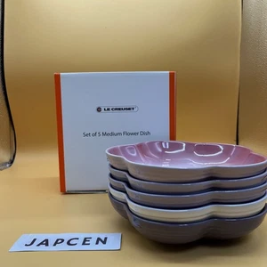 Le Creuset 5er Set mittel Blumenschale Teller Durchmesser 20cm 7,8" UV/BP/C/PP/PB Steingut - Bild 1 von 9