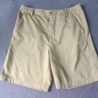 Pantalones Cortos de Golf Fila Sport Para Hombre 34X9" Frente Plano Chino Ligero Beige Nylon Logo Foto 1 de 4