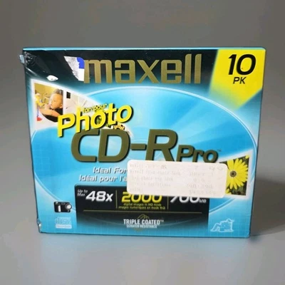 NEW Maxell CD-R Pro 700mb Professional Quality 10 Pack Sealed Blank CDs w/ Cases - Image 1 of 4