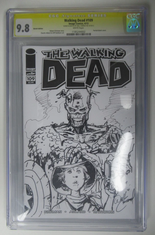 2013 Image Walking Dead #109 CGC SS 9.8 Signed Sketched Will Conrad - Image 1 of 4