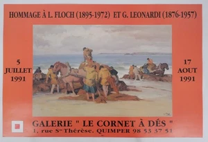 [KUNSTPOSTER] L. FLOCH: Seeleute bei Ebbe #Quimper #Das Würfelhorn, 1991 - Bild 1 von 6