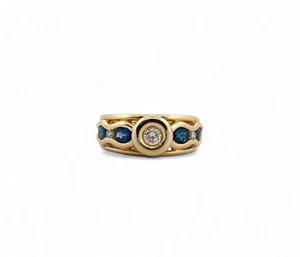 Goldring 18 Karat Saphire und Diamanten - Bild 1 von 9