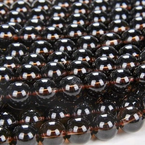 Natural Smoky Quartz Gemstone 10 MM Round Smooth Beads Strand 15.5" For Jewelry - Picture 1 of 3