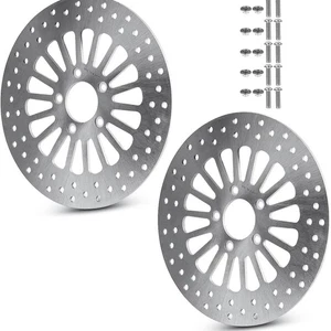 Kit de 2 rotores de freno delanteros de 11,8" de acero inoxidable con pernos de ajuste universal - Imagen 1 de 13