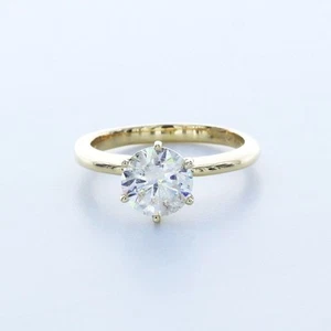 2.0 CT Certified Natural Diamond G/SI2 Round Cut 14K Gold Classic Solitaire Ring - Picture 1 of 4