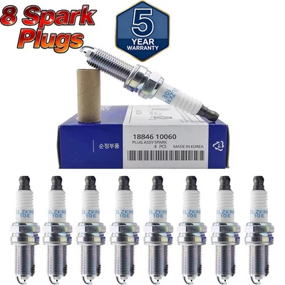 8PCS 18846-10060 Iridium For Hyundai ACCENT KIA RIO SOUL SILZKR6B10E Spark Plugs - Image 1 of 4