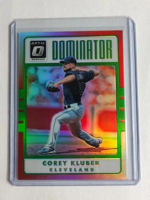 2017 Panini Donruss Optic Dominators Red Prizm /99 Corey Kluber #D9 - Image 1 of 2