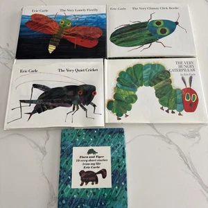 Eric Carle Book Lot of 5 Hardcover Hungry Caterpillar Brown Bear Reading - Picture 1 of 6