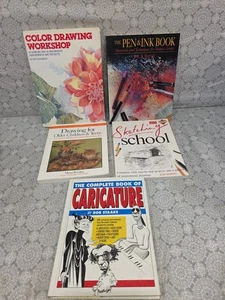 Art Drawing Books Lot Color Pen Ink Caricature Sketching Children Teens - Bild 1 von 1