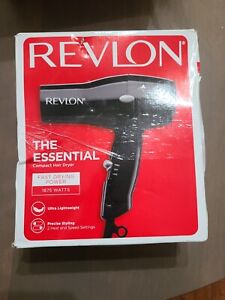 Revlon Essential Lightweight Compact Travel Hair Dryer, Black, 1875 Watts
