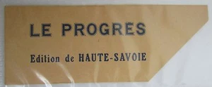 OLD BRAND PAGES ADVERTISING BOOKMARK NEWSPAPER LE PROGRES HAUTE SAVOIE FLOQUET - Picture 1 of 2