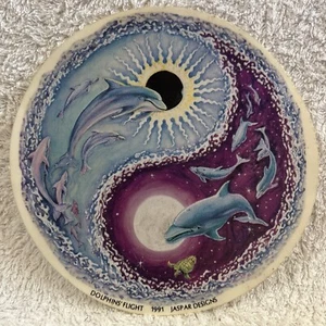 Peace Symbol Moon Sun Dolphins Flight 1991 STICKER  NEW UNUSED! Jaspar Designs - Picture 1 of 2