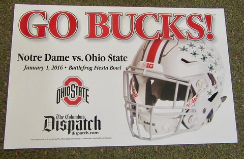 Ohio State (GO BUCKS) Fan Poster Battlefrog Fiesta Bowl January 1st 2016 Cover