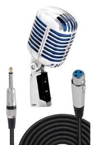 Micrófono Profesional Clásico Estilo Retro Vintage con Cable de Micrófono XLR de 8 Metros - Imagen 1 de 13