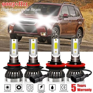 For Subaru Forester 2009-2018 LED Headlight High Low Beam Bulbs Kit 9005+H11 - Bild 1 von 11