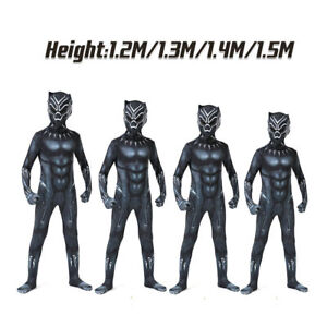Black Panther Kostüm Kinder Marvel Junge Cosplay Karneval Jumpsuit 5-12 Jahre DE
