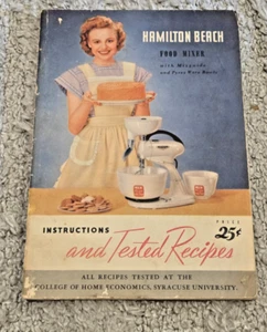 Hamilton Beach Food Mixer Instructions and Tested Recipes 1948 - Imagen 1 de 3