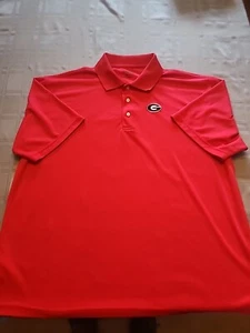 PGA Tour Georgia Bulldogs NCAA Red Placket 3 Button Men Polo Golf Shirt Size XXL - Picture 1 of 7