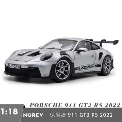 1/18 Porsche 911 992 GT3 RS 2022 Norev 187357 GT Plateado Diecast Modelo Coche de Juguete Foto 1 de 4