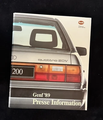 Audi Pressemappe Information Genf 1989 /Presse Mappe 80 90 100 200 (NEU) R - Bild 1 von 4