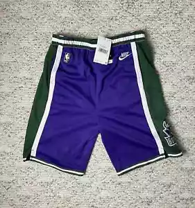 New Nike Milwaukee Bucks Swingman Shorts Purple Retro Icon Edition YOUTH XL NWT - Picture 1 of 9