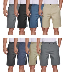 Men's Golf Shorts Stretch Chino Lightweight Quick Dry Flat Front Work Half Pants