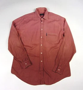 TRUSSARDI Jeans Cotton and Linen blend Long Sleeve Shirt Maroon | Size 2XL /XXL - Picture 1 of 11
