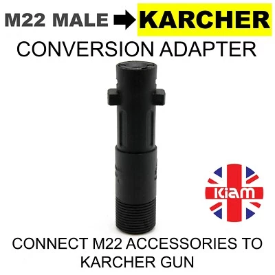 KIAM POWER PRODUCTS M22 Male Screw Thread To Karcher K-Series Conversion Adaptor Coupling Connector