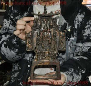 Cina antico tempio buddismo bronzo dorato Sakyamuni Shakyamuni statua Buddha - Foto 1 di 9