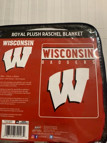 Wisconsin Badgers NCAA 60 x 80 Plush Throw Blanket Northwest Company Cover