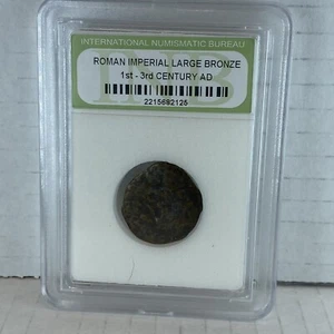 1 st - 3 rd Century Roman Imperial Portrait Large Bronze Coin Slabbed w/ WRITING - Picture 1 of 5
